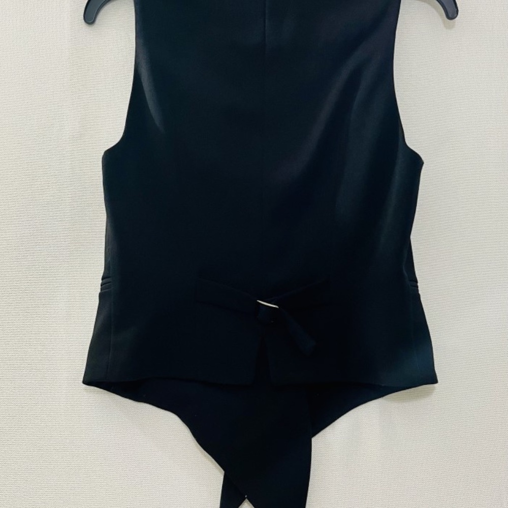 Insight Black Open Front Drape Tuxedo Style Vest … - image 3